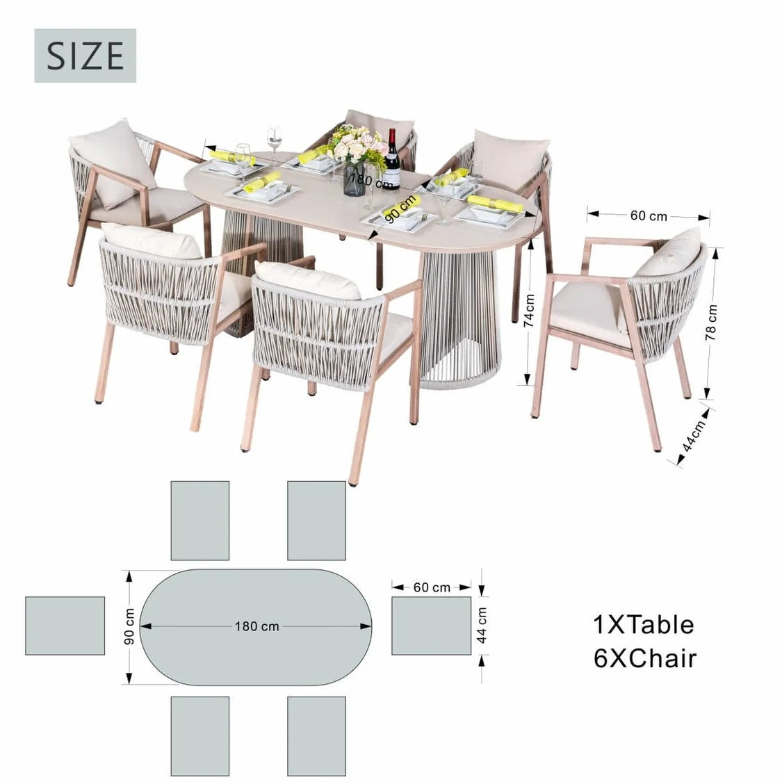 6 Seater Garden Dining Set
