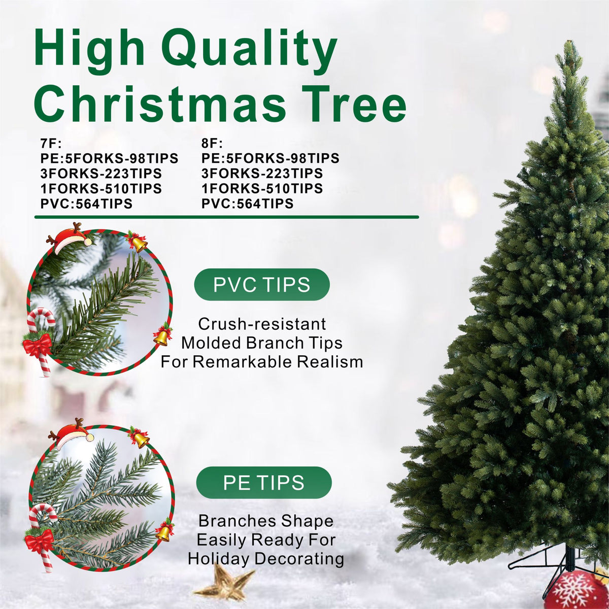 7ft Artificial Christmas Tree - Icelandic Pine