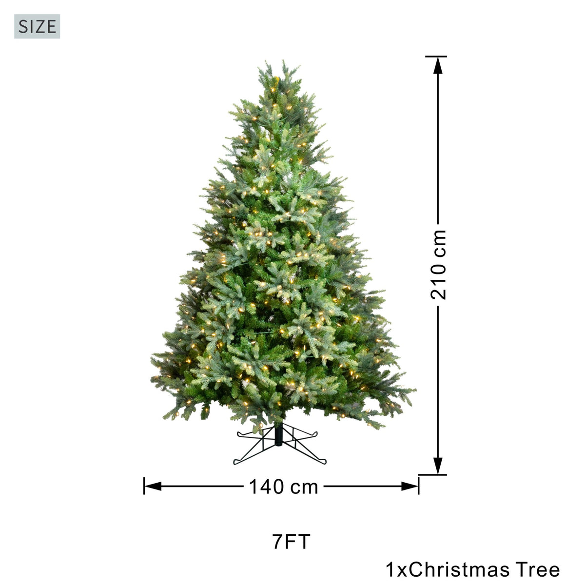 7ft Pre-Lit Artificial Christmas Tree - Grand Fir