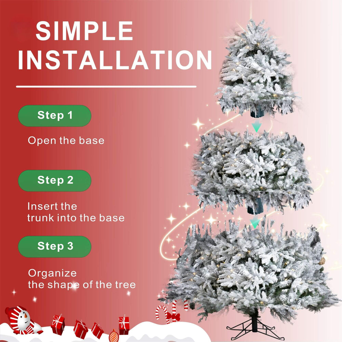 7ft Snowflocked Artificial Christmas Tree