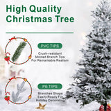 7ft Snowflocked Pre-Lit Artificial Christmas Tree