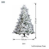 7ft Snowflocked Pre-Lit Artificial Christmas Tree