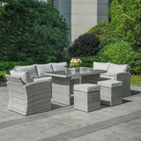 8 Seater Outdoor rattan Sofa Set With Side Table