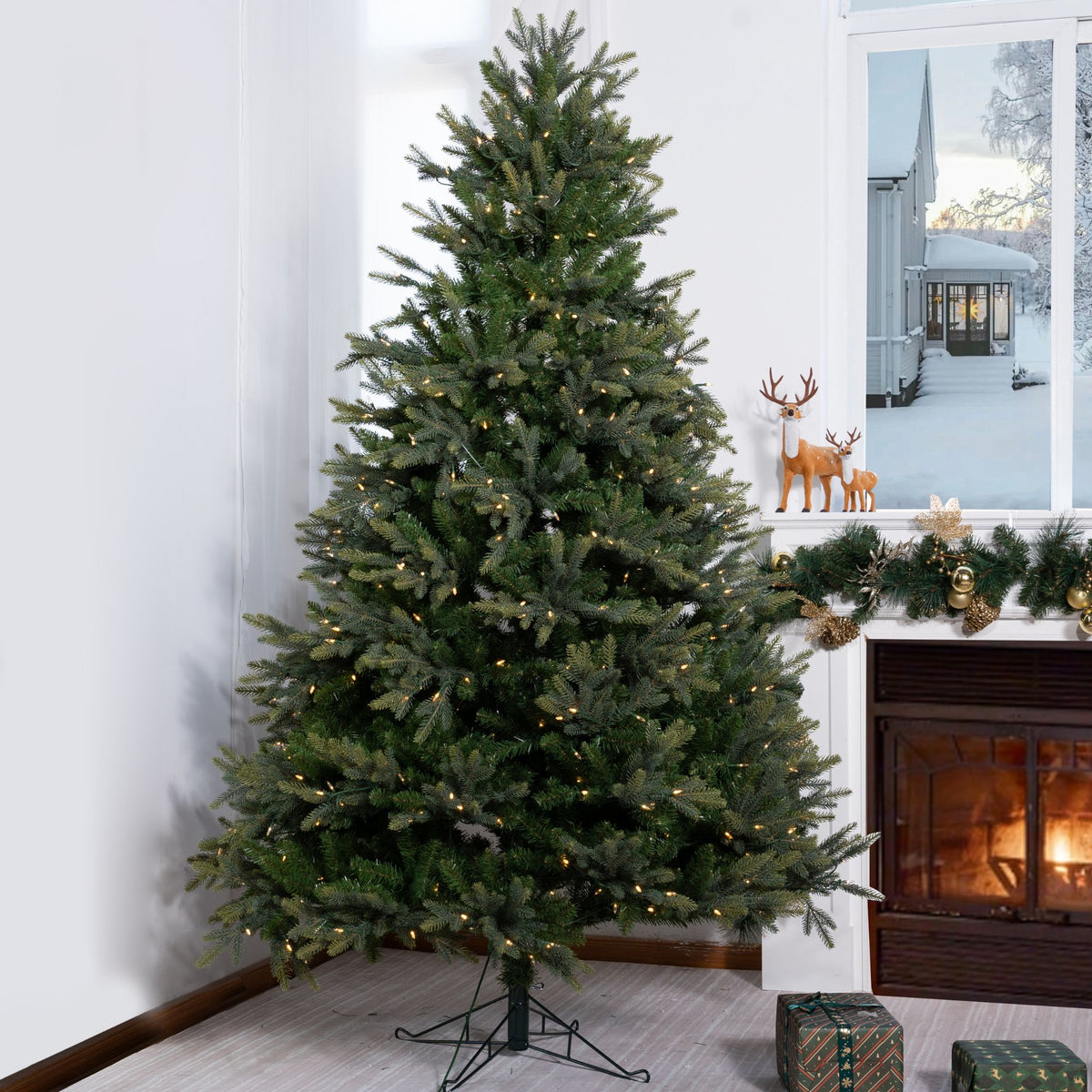 8ft Pre-Lit Artificial Christmas Tree - Grand Fir