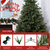 8ft Pre-Lit Artificial Christmas Tree - Grand Fir