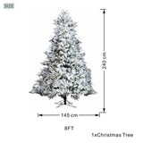 8ft Snowflocked Pre-Lit Artificial Christmas Tree