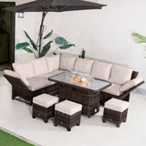 9 Seater Aluminium Firepit Sofa Set