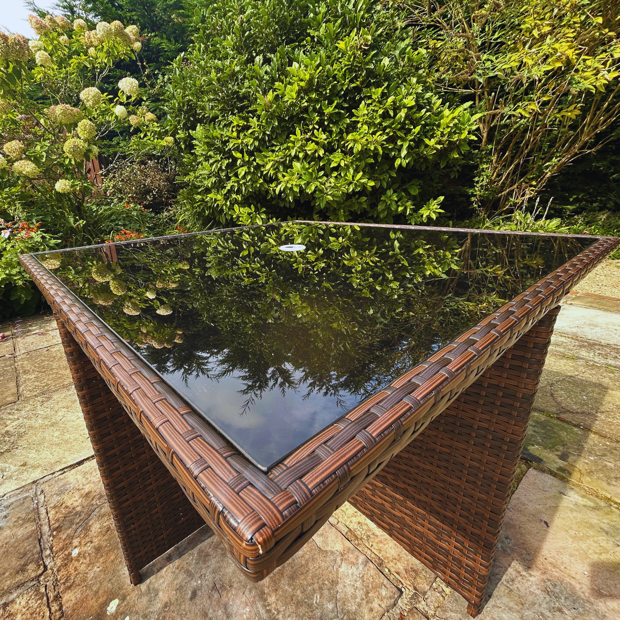 9 Piece Cube Rattan Dining Set - Brown