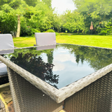 9 Piece Rattan Cube Dining Set - Grey