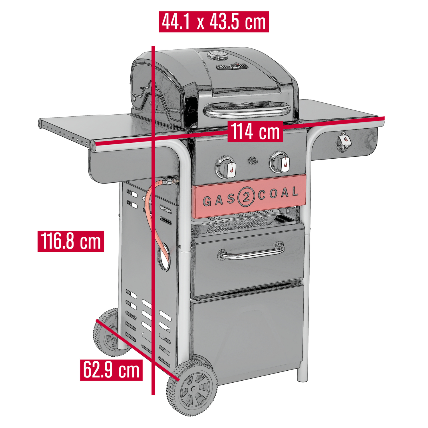 Char-Broil Gas2Coal 2.0 210 Euroflex Hybrid BBQ