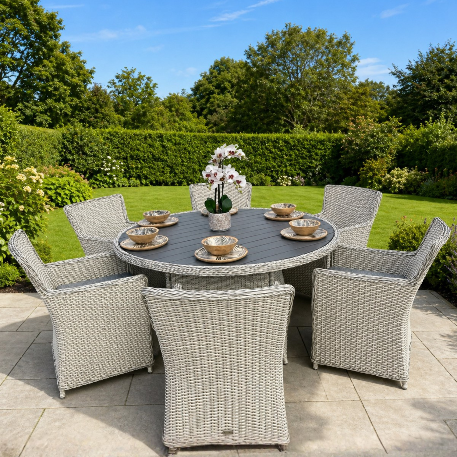 Dublin Deluxe 6 Seat Round Dining Set