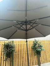3m Deluxe Cantilever Parasol With Base in Grey
