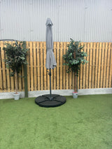 3m Deluxe Cantilever Parasol With Base in Grey