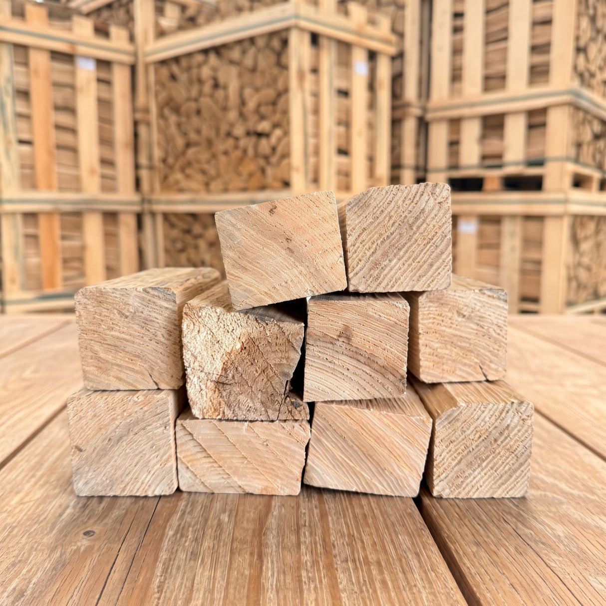 Kiln Dried Ash Firewood Square Cuts Bulk Bag