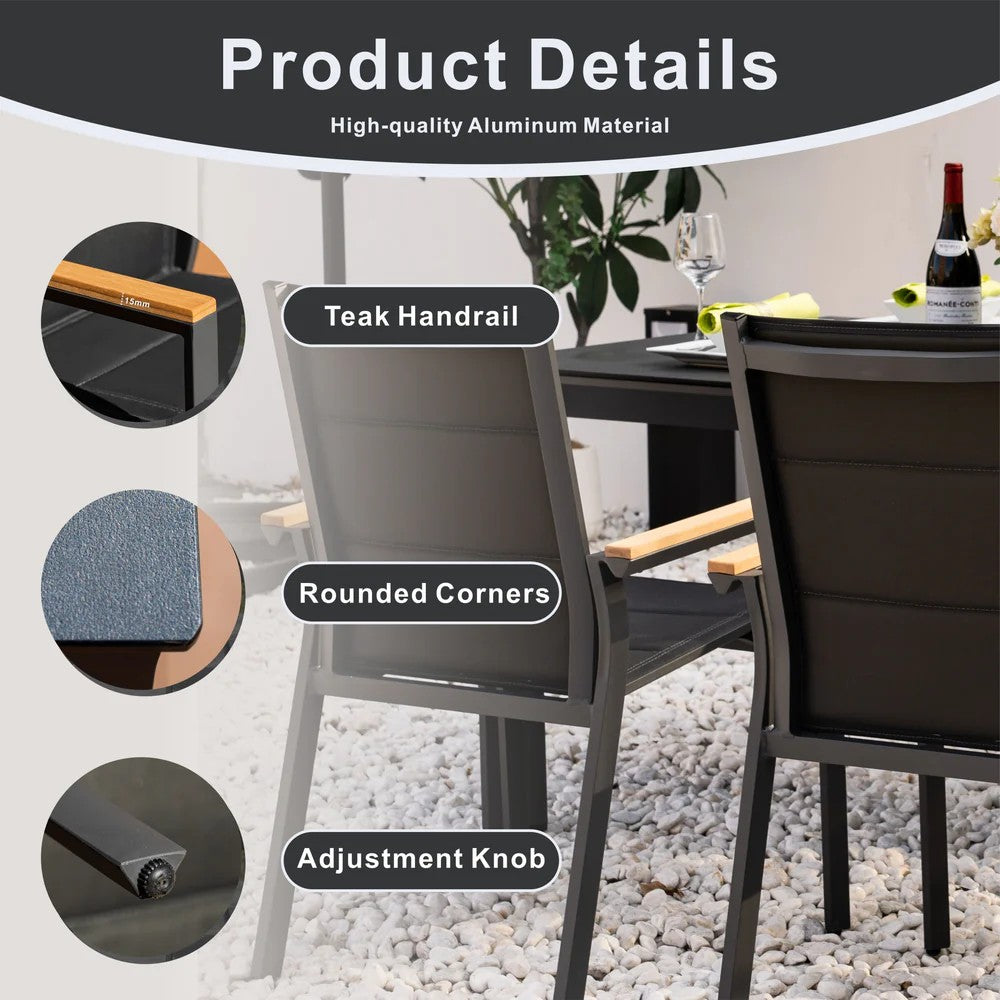 Mimo Arve 4 Seater Aluminium Outdoor Dining Set