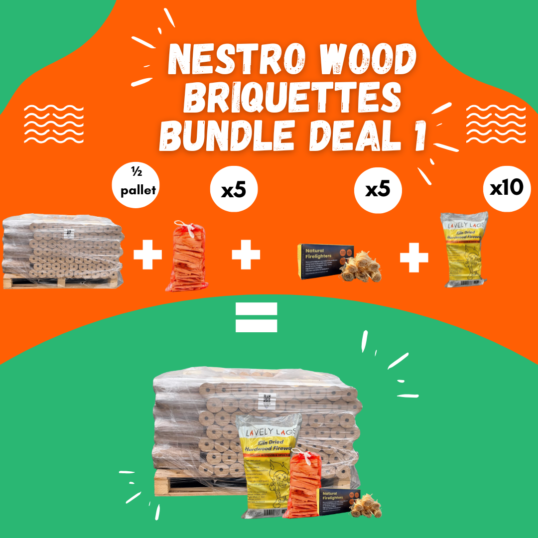 Lovely Logs Nestro Hardwood Birch Briquettes Bundle Deal 1