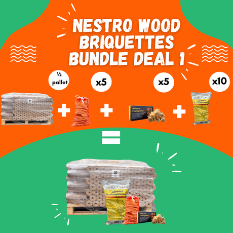Lovely Logs Nestro Hardwood Birch Briquettes Bundle Deal 1