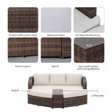 Rattan Outdoor Daybed With Coffee Table