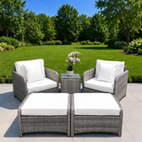 Sienna 2 Seater Rattan Lounge Set - Grey
