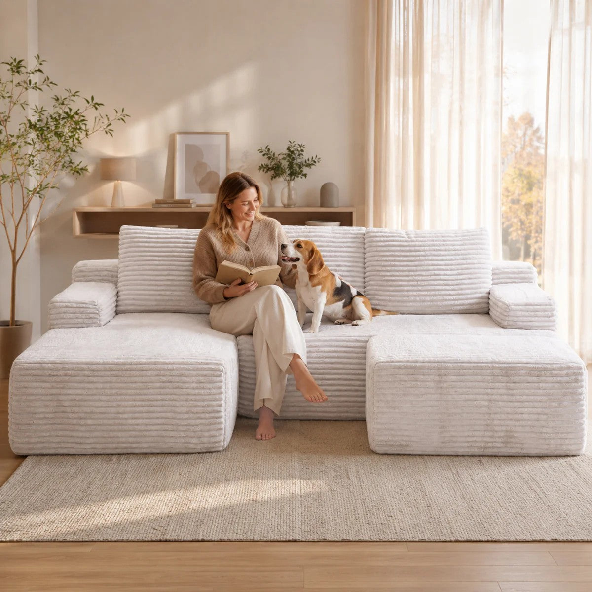 Softy Compressed Modular Sofa c/w Chaise & Ottoman