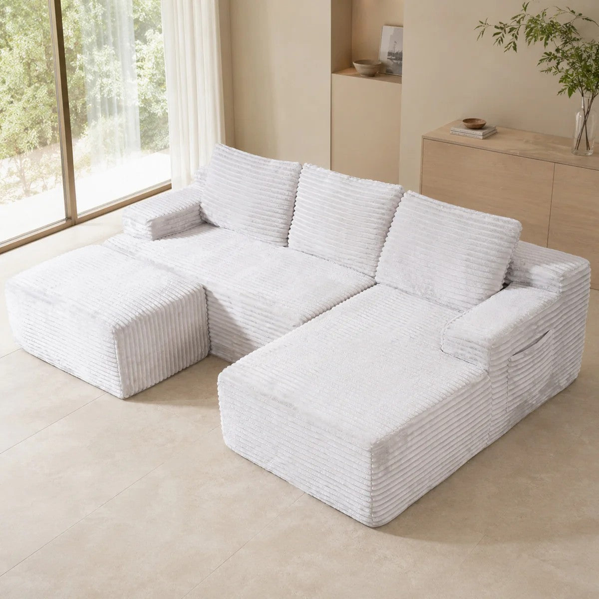 Softy Compressed Modular Sofa c/w Chaise & Ottoman