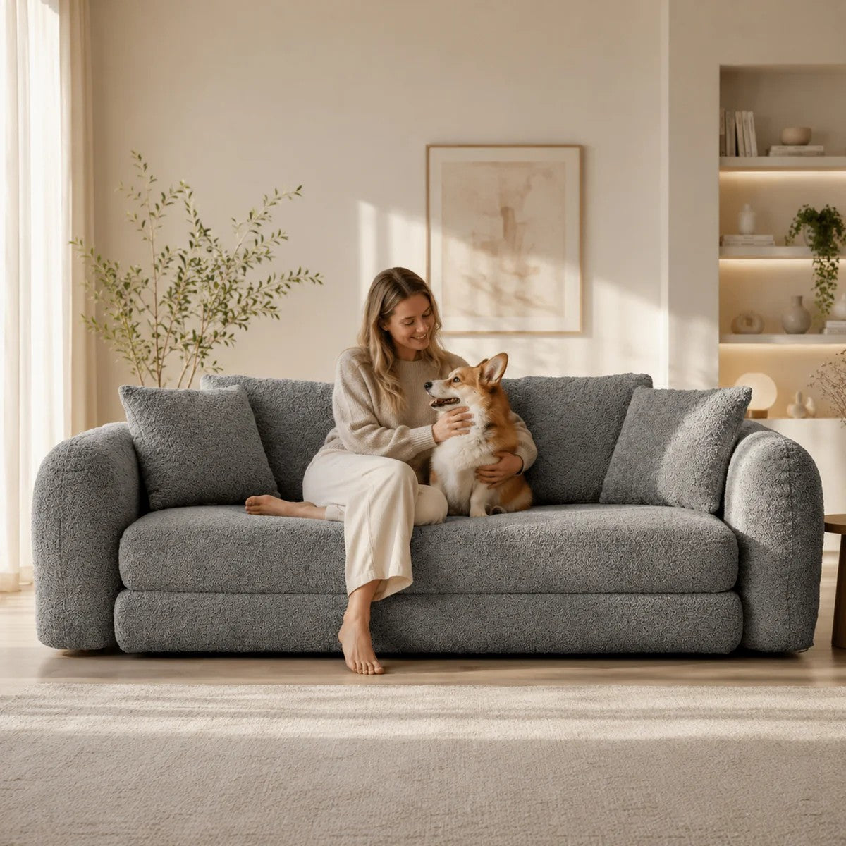Softy Compressed Pull Out Sofa Bed - Grey
