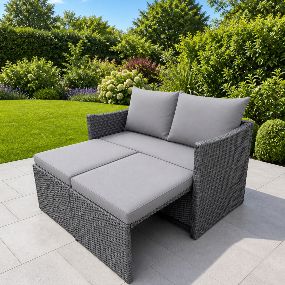 Zen 4 Piece Two Function Outdoor Rattan Sofa & Dining Set