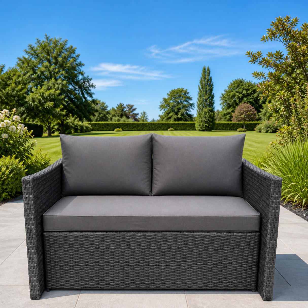 Zen 4 Piece Two Function Outdoor Rattan Sofa & Dining Set