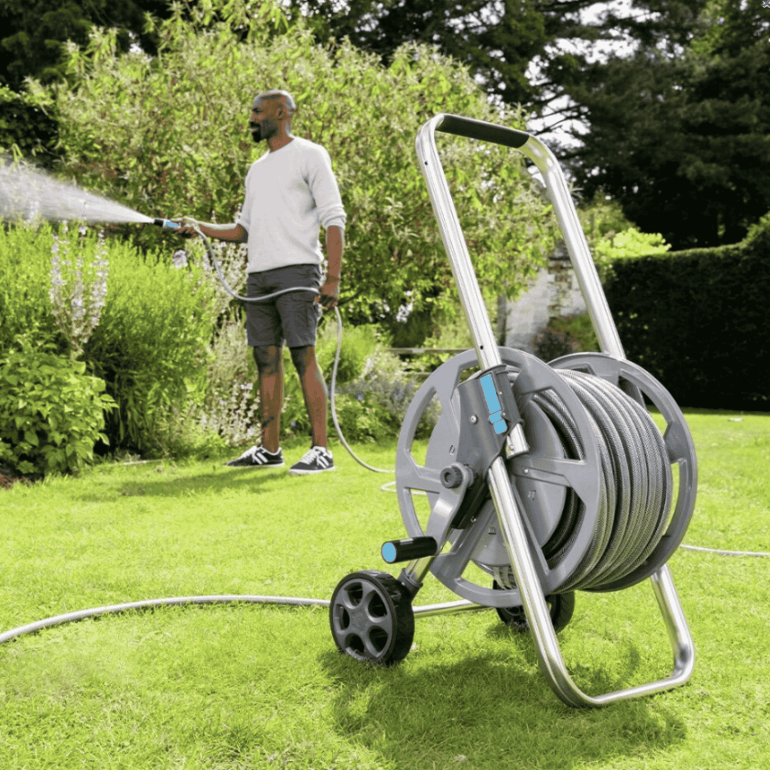 Flopro Metal Heavy Duty Hose Cart Set with 50m hose