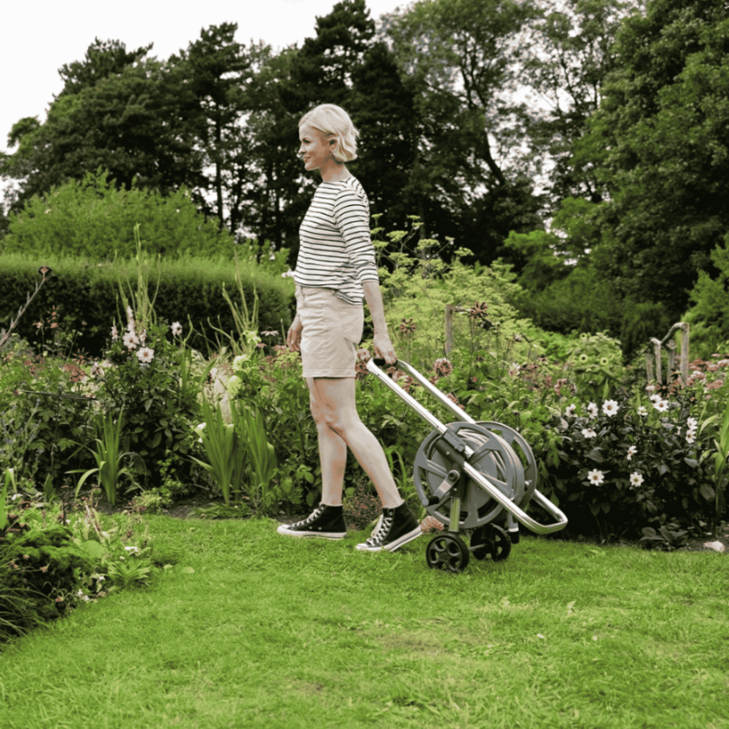Flopro Metal Heavy Duty Hose Cart Set with 50m hose