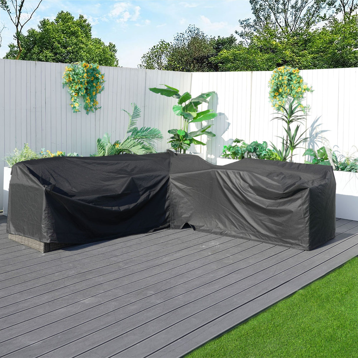 L Shaped Corner Patio Set Cover - Large - 255cm X 85cm