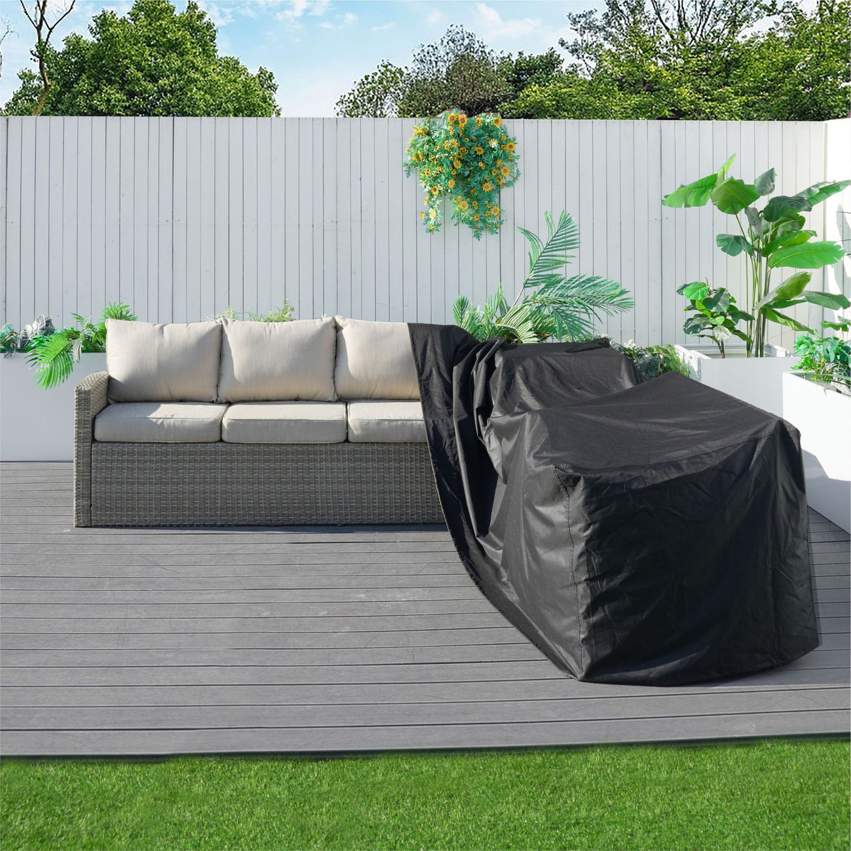 L Shaped Corner Patio Set Cover - Large - 255cm X 85cm