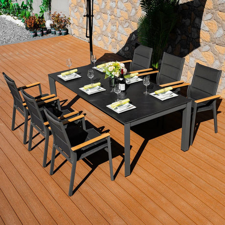 Arve 6 Seater Aluminium Outdoor Dining Set