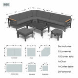 Mimo Arve 5 SEATER MODULAR ALUMINIUM OUTDOOR CORNER SOFA SET WITH COFFEE TABLE