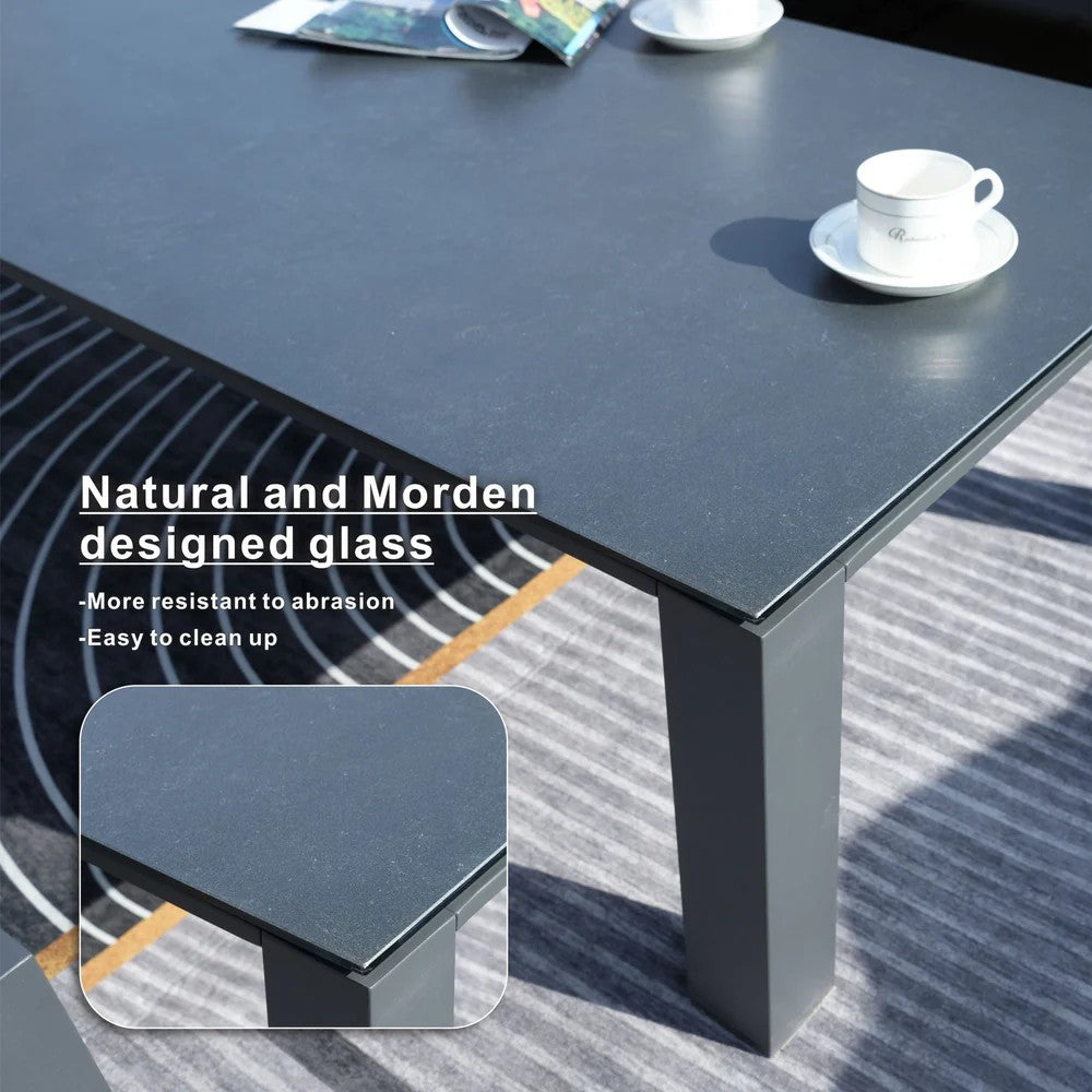 Mimo Arve 5 SEATER MODULAR ALUMINIUM OUTDOOR CORNER SOFA SET WITH COFFEE TABLE