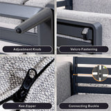 Mimo Aurel 9 Seater Aluminium Modular L Shaped Outdoor Corner Sofa Set