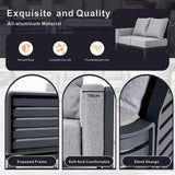 Mimo Aurel 9 Seater Aluminium Modular L Shaped Outdoor Corner Sofa Set