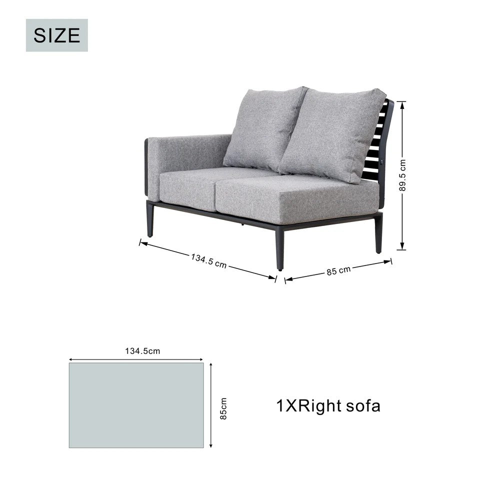 Mimo Aurel 9 Seater Aluminium Modular L Shaped Outdoor Corner Sofa Set