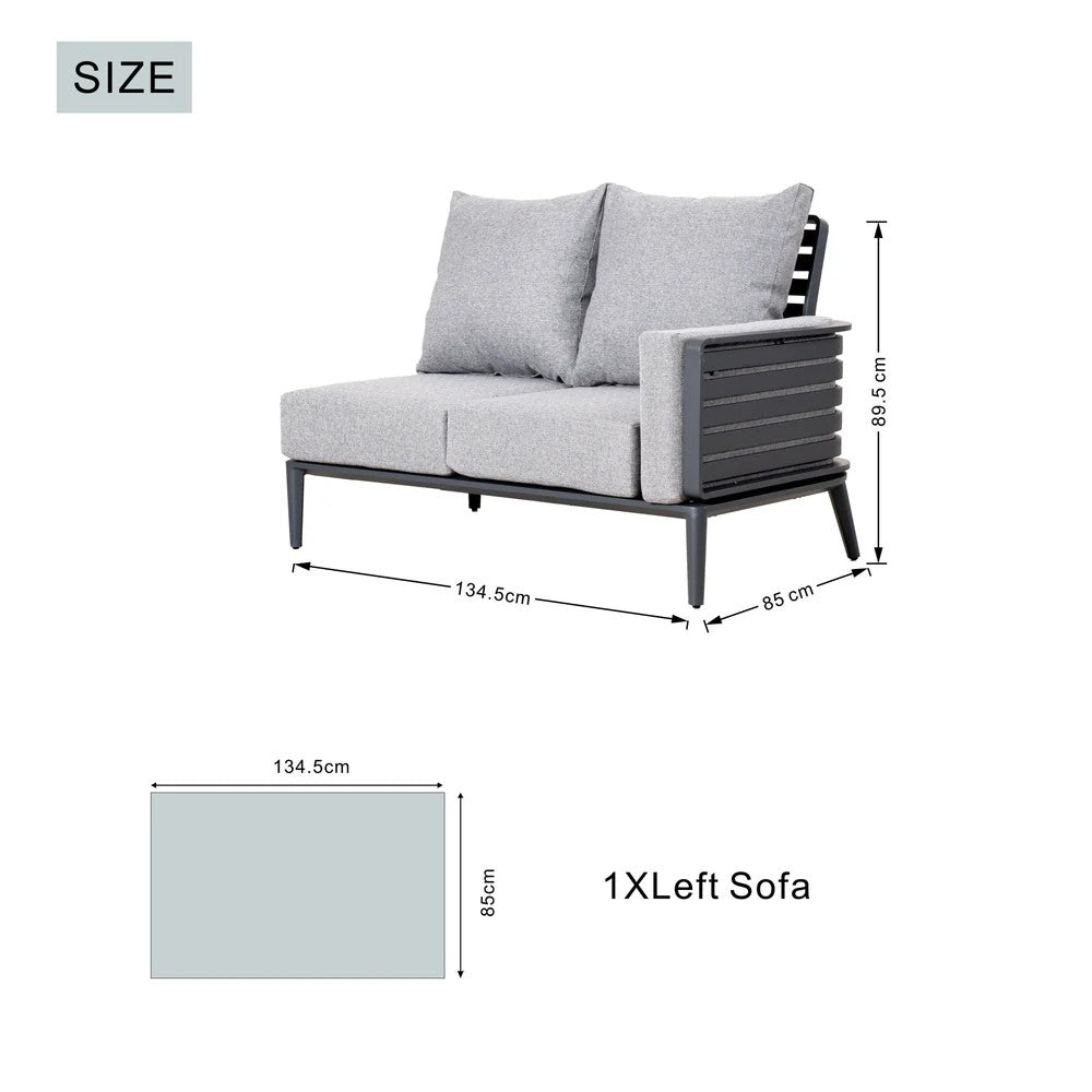Mimo Aurel 9 Seater Aluminium Modular L Shaped Outdoor Corner Sofa Set
