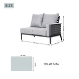 Mimo Aurel 9 Seater Aluminium Modular L Shaped Outdoor Corner Sofa Set