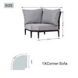 Mimo Aurel 9 Seater Aluminium Modular L Shaped Outdoor Corner Sofa Set