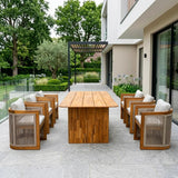 Mimo Caven Solid Wood Outdoor Dining Set 2.2m Table