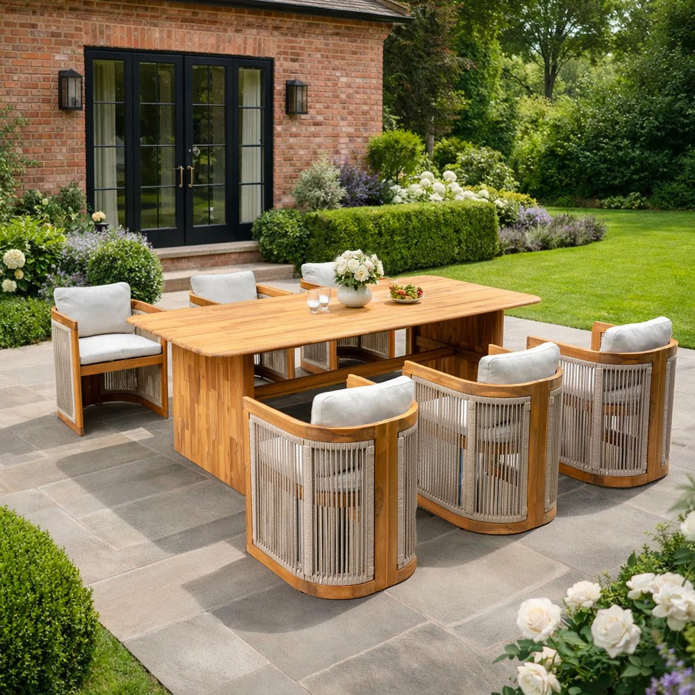 Mimo Caven Solid Wood Outdoor Dining Set 2.2m Table