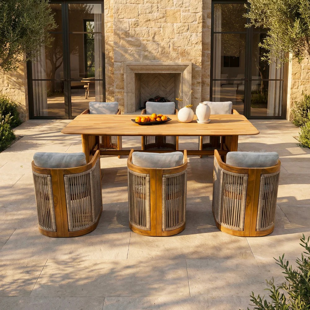 Mimo Caven Solid Wood Outdoor Dining Set 2.2m Table