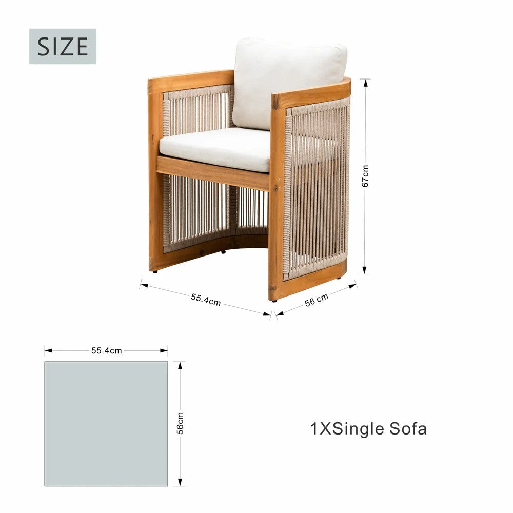 Mimo Caven Solid Wood Outdoor Dining Set 2.2m Table