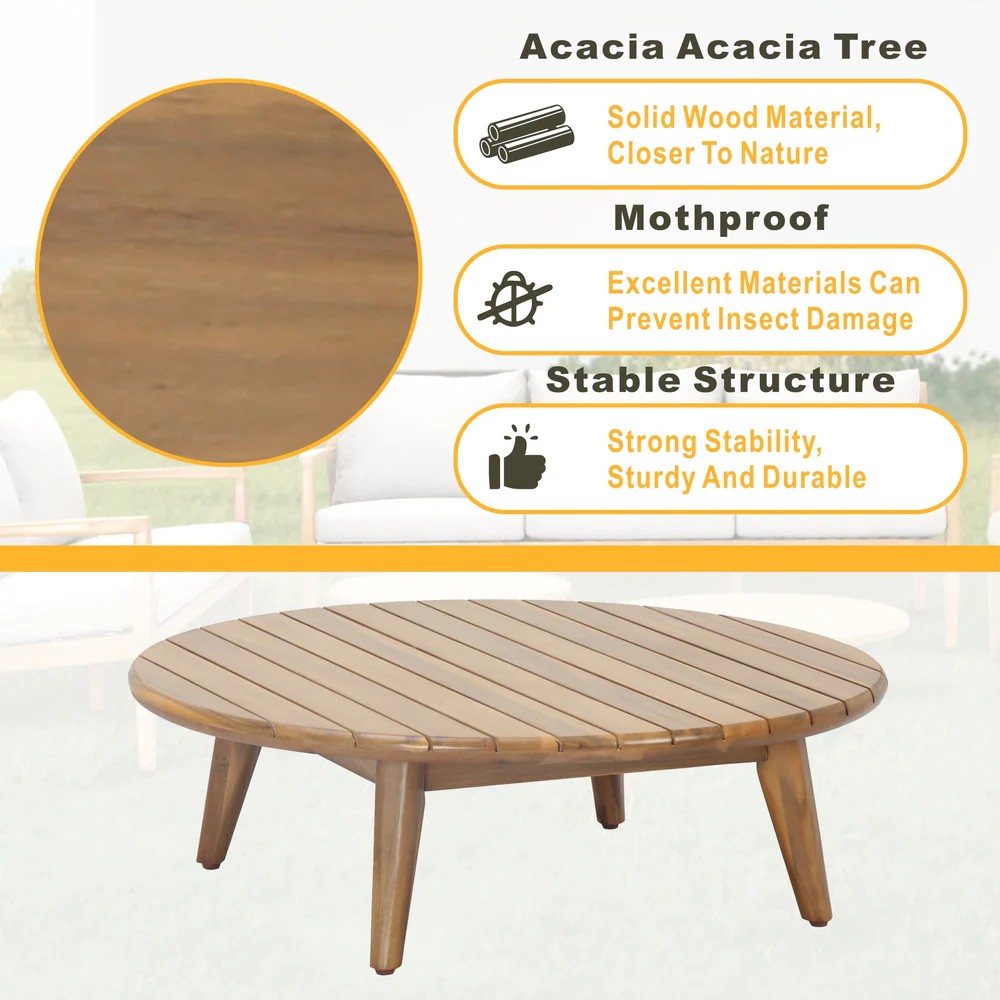 Mimo Solara 4 Seater Wood Outdoor Sofa Set 4 Piece