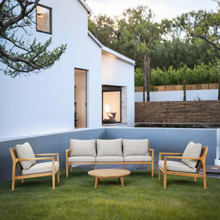 Solara 5 Seater Wood Outdoor Sofa Set 4 Piece