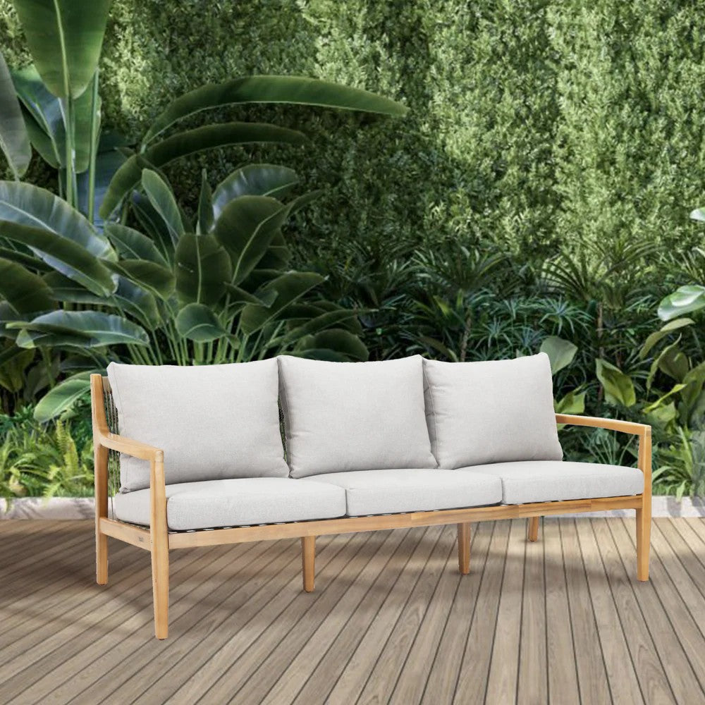 Mimo Solara 5 Seater Wood Outdoor Sofa Set 4 Piece