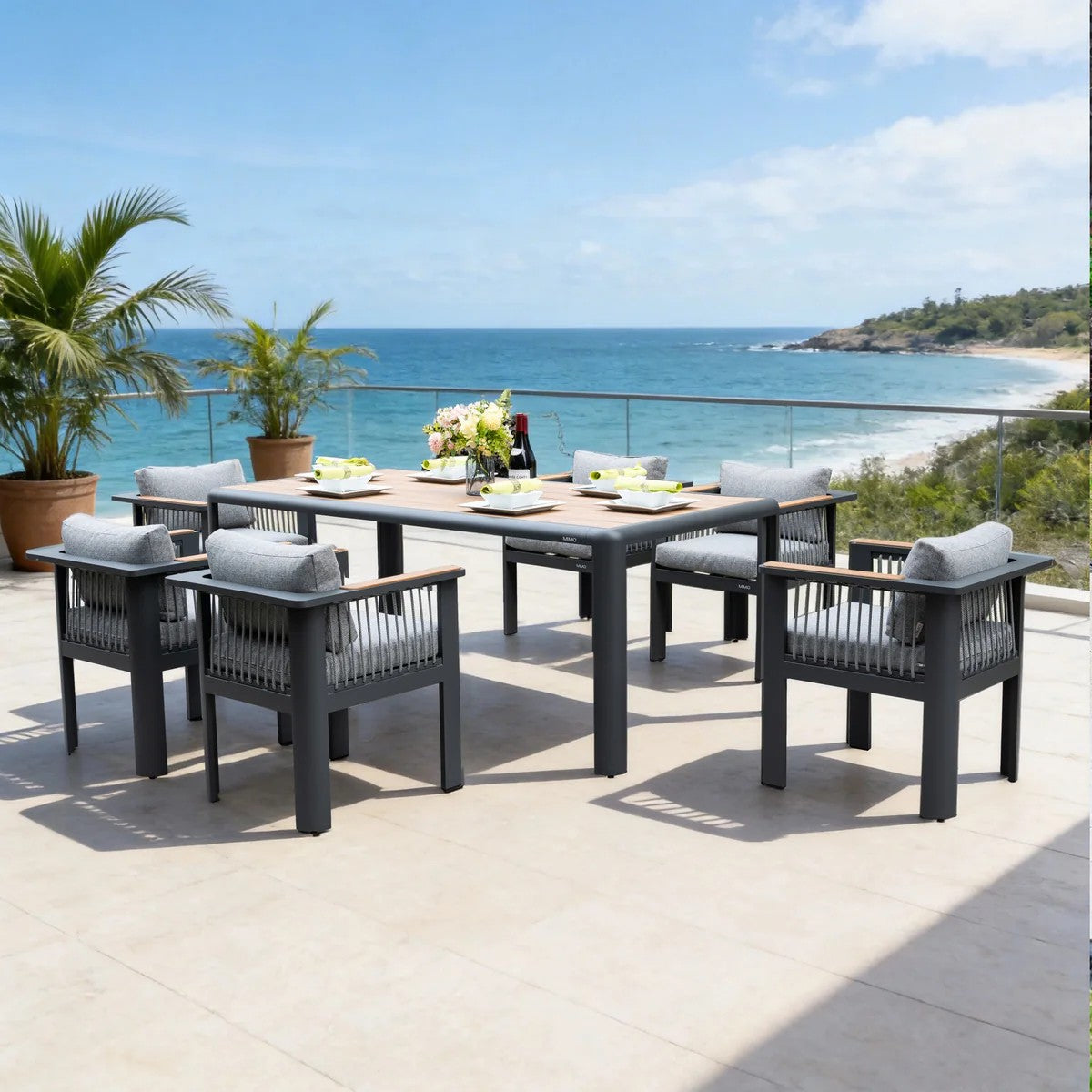 Mimo Talara 6 Seater Aluminium Outdoor dining Set