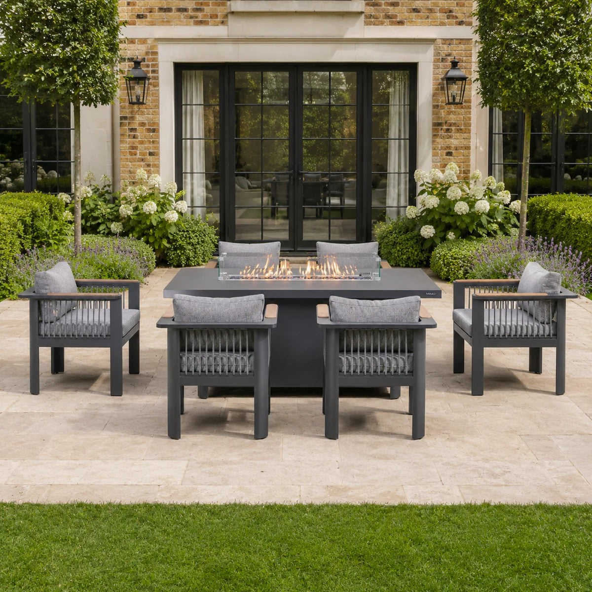 Mimo Talara 7 Piece Outdoor Dining Fire pit Set